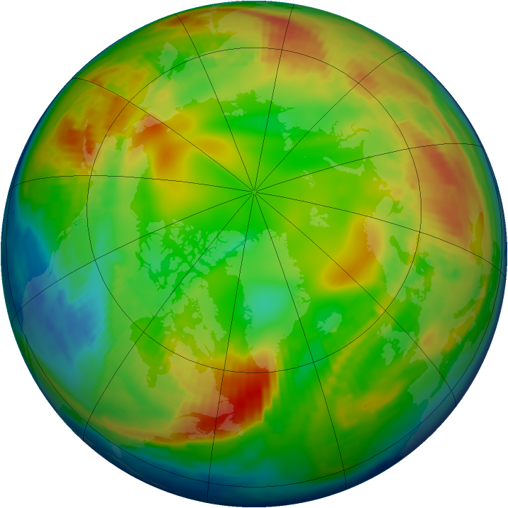 Arctic ozone map for 30 January 1997